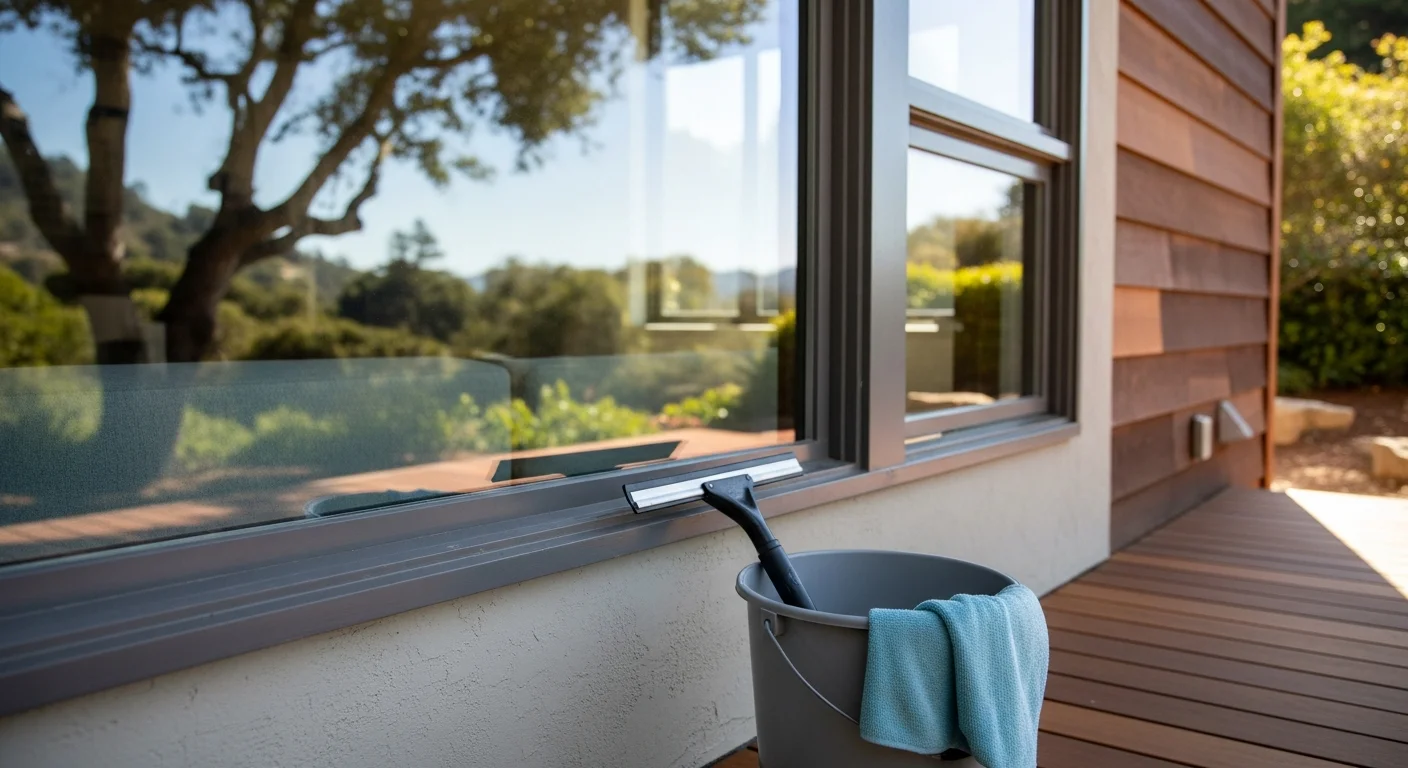 Sparkling clean residential windows on home exterior