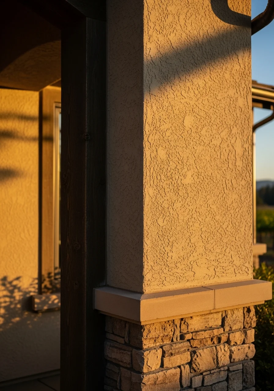 Detail of a Napa home's exterior showing quality construction and architectural character consistent with valley aesthetics.